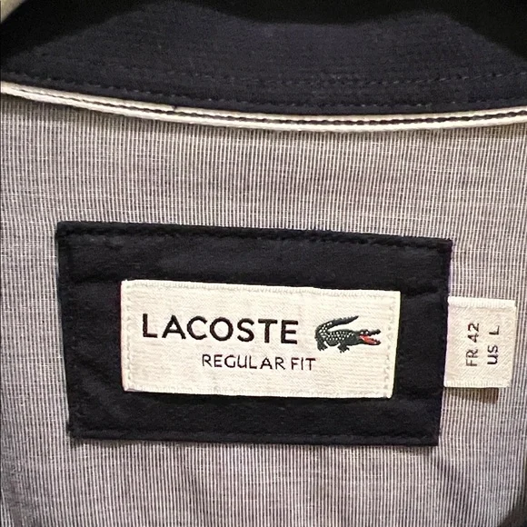 Lacoste Men's Dark Blue Casual Button Down Shirt - Picture 2 of 3